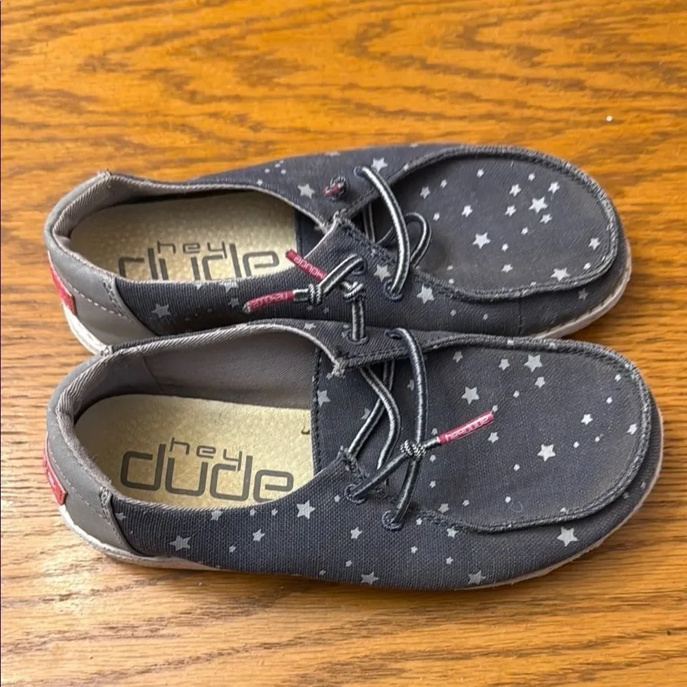 Hey Dude Black and Gray Moccasin Shoes